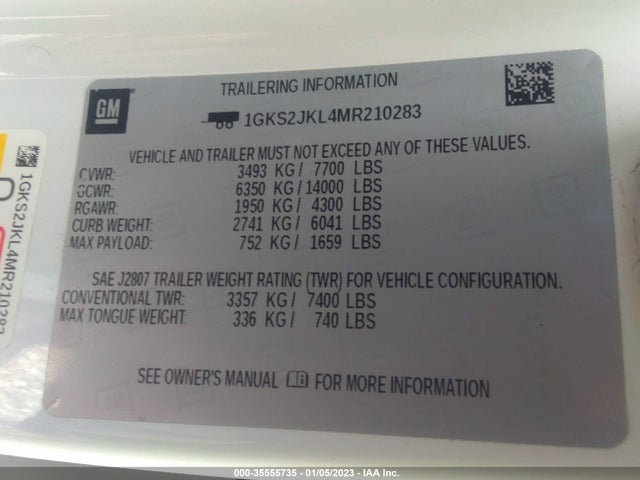 2021 GMC Yukon XL, VIN: 1GKS2JKL4MR210283