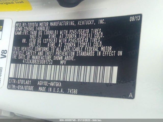 2014 Toyota Venza, VIN: 4T3ZA3BB2EU081753