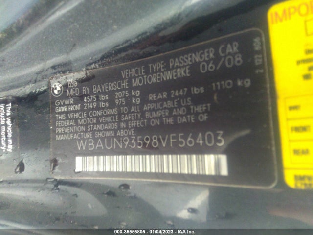 BMW 1 Series 135i 2008 WBAUN93598VF56403 Image 10