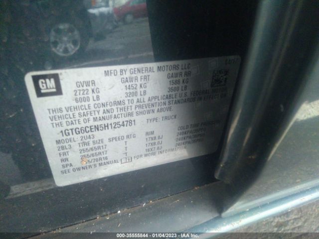 1GTG6CEN5H1254781 GMC Canyon 4wd Sle