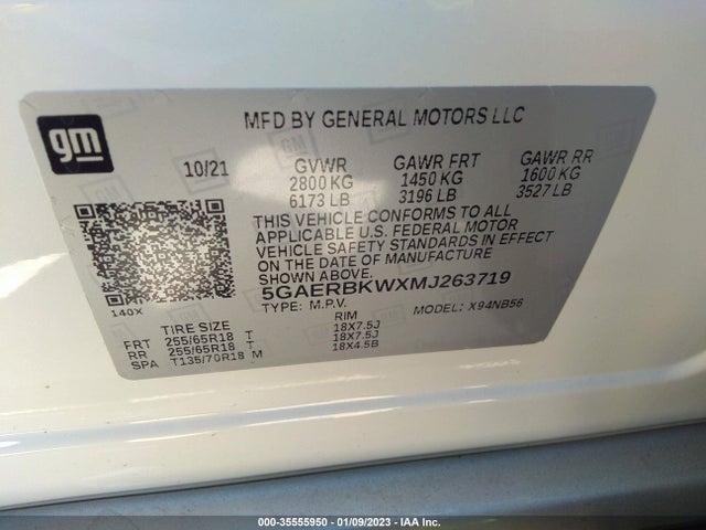 2021 BUICK ENCLAVE ESSENCE VIN: 5GAERBKWXMJ263719