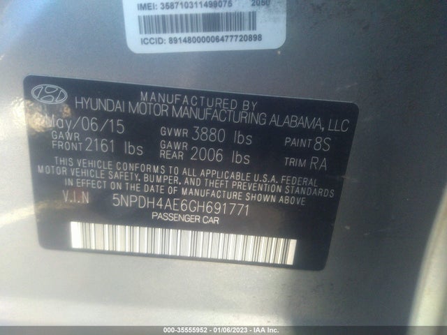 Hyundai ELANTRA SE 2016 5NPDH4AE6GH691771 Image 9