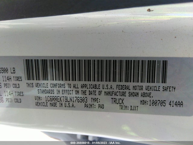 RAM 1500 Longhorn 2020 1C6RREKT9LN176903 Image 10