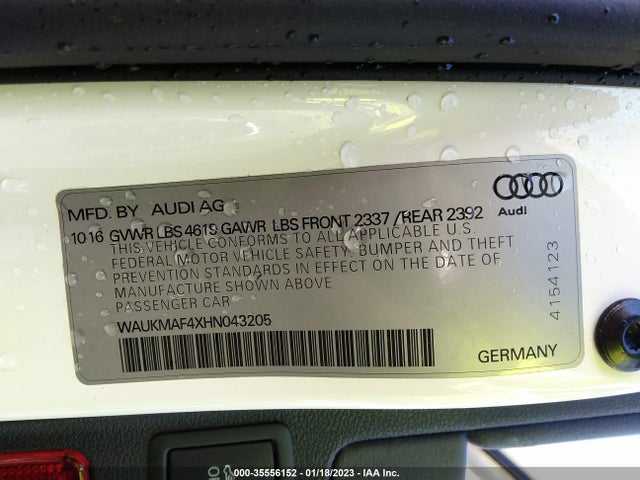 WAUKMAF4XHN043205 Audi A4 Season Of Audi Ultra