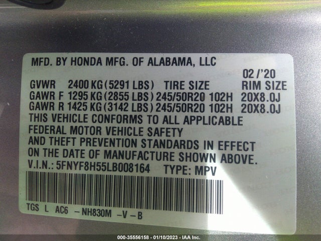 Honda Passport Ex-l 2020 5FNYF8H55LB008164 Image 9