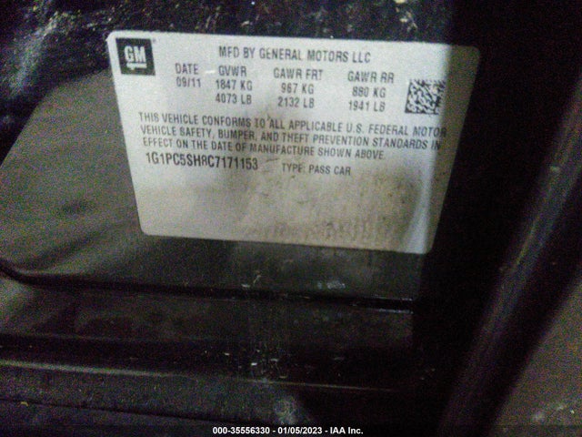 2012 CHEVROLET CRUZE LS VIN: 1G1PC5SH8C7171153
