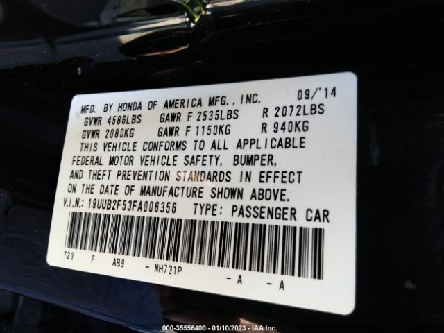 19UUB2F53FA006356 Acura Tlx V6 Tech