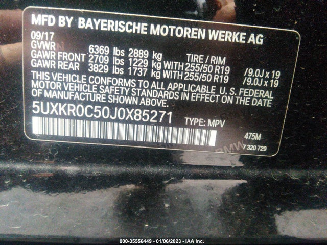 BMW X5 Xdrive35i 2018 5UXKR0C50J0X85271 Image 9