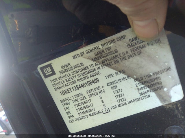 2004 GMC ENVOY XUV SLT VIN: 1GKET12S446168409