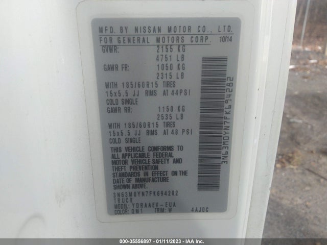Chevrolet City Express 1ls 2015 3N63M0YN7FK694282 Image 9