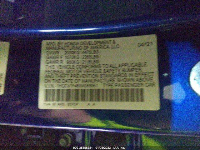 2021 HONDA ACCORD SEDAN SPORT SE VIN: 1HGCV1F46MA068951