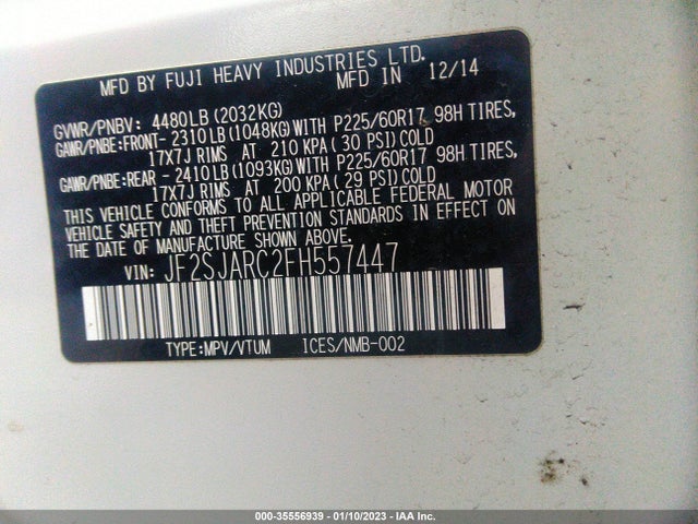 2015 Subaru Forester, VIN: JF2SJARC2FH557447
