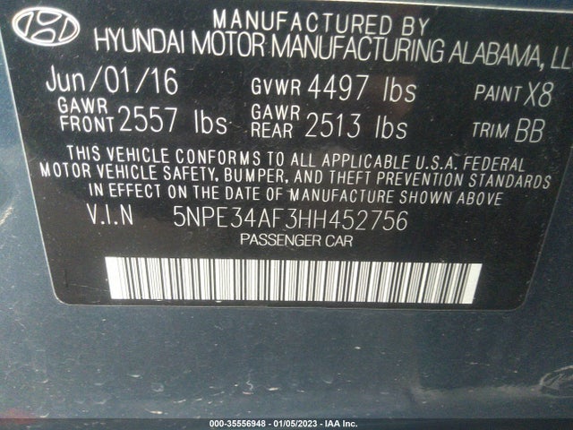 Hyundai Sonata Sport 2017 5NPE34AF3HH452756 Image 10