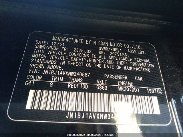 2022 Nissan Rogue, VIN: JN1BJ1AVXNW340687