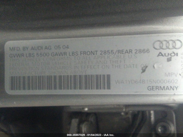 Audi Allroad 2005 WA1YD64B15N000602 Image 9