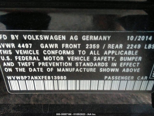 WVWBP7ANXFE813980 Volkswagen CC SPORT