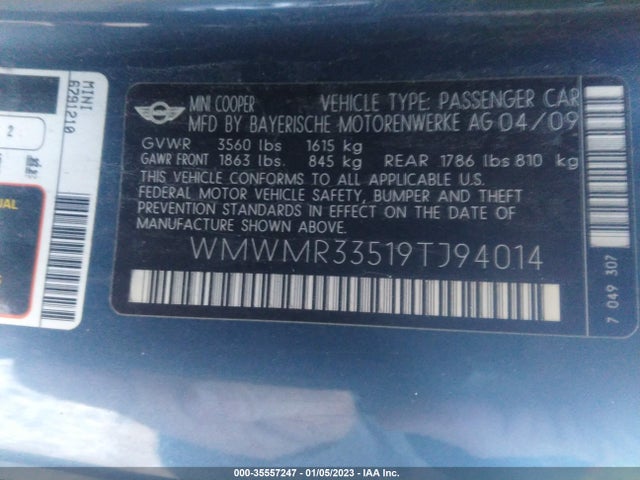 WMWMR33519TJ94014 Mini COOPER CONVERTIBLE