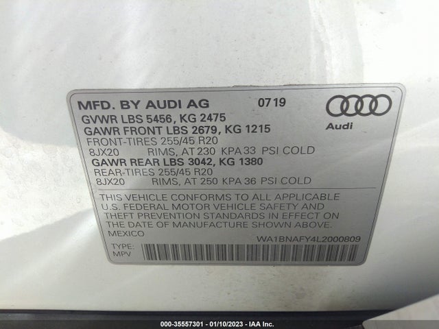 2020 Audi Q5, VIN: WA1BNAFY4L2000809