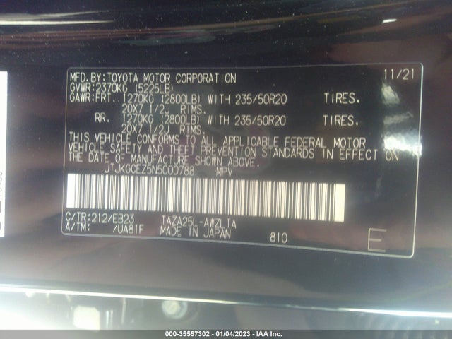 2022 Lexus NX, VIN: JTJKGCEZ5N5000788