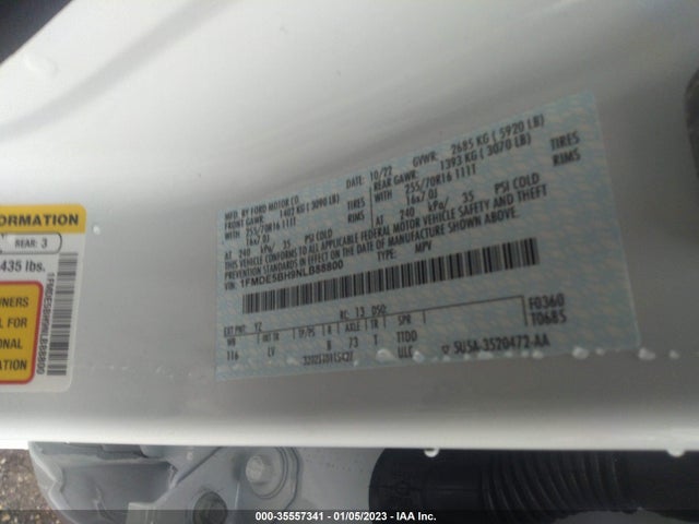 2022 Ford Bronco, VIN: 1FMDE5BH9NLB88800