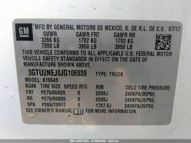 3GTU2NEJ0JG106939 GMC Sierra 1500 Slt