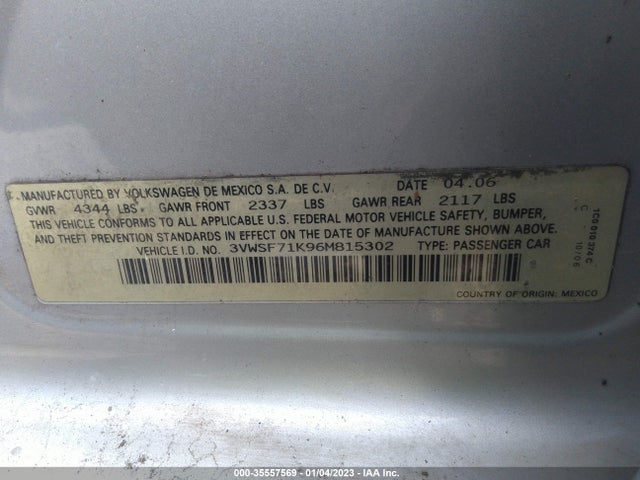 Volkswagen JETTA SEDAN 2006 3VWSF71K96M815302 Image 9