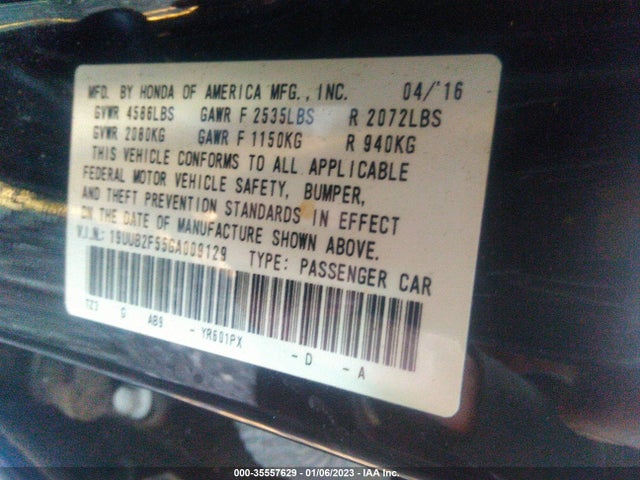 2016 Acura TLX, VIN: 19UUB2F55GA009129