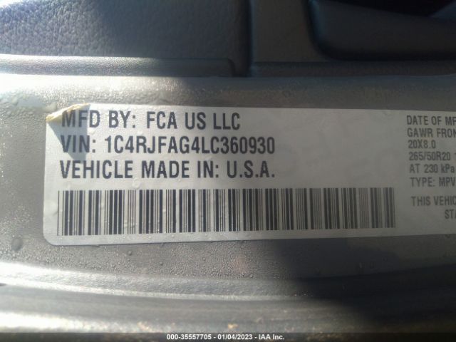 1C4RJFAG4LC360930 Jeep Grand Cherokee Altitude
