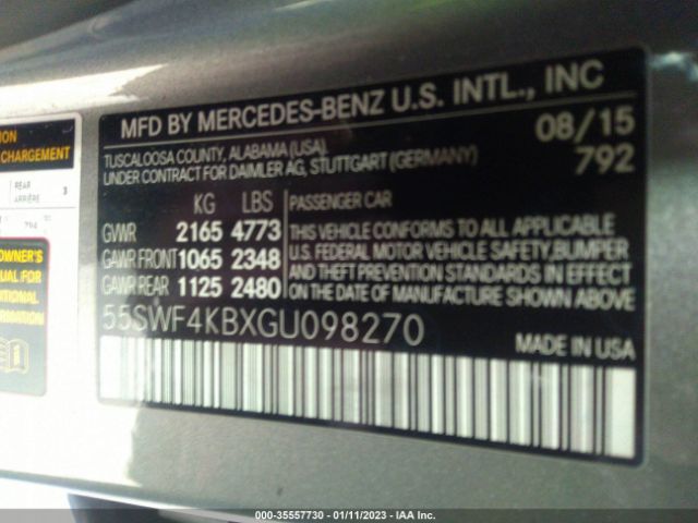 55SWF4KBXGU098270 Mercedes-Benz C-class C 300