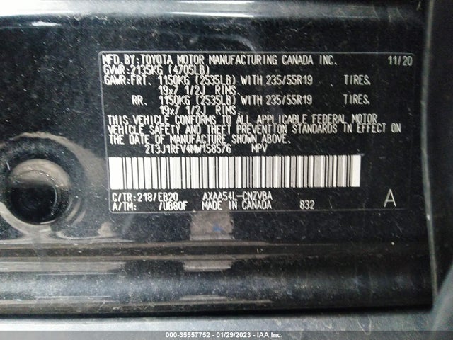 2021 Toyota RAV4, VIN: 2T3J1RFV4MW158576