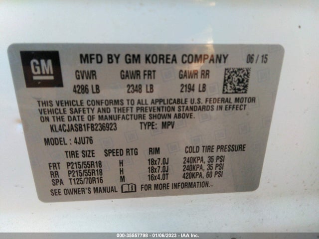 Buick Encore 2015 KL4CJASB1FB236923 Image 11