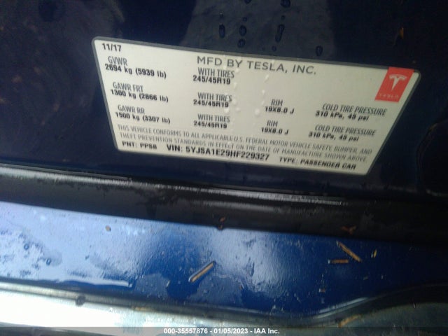2017 Tesla Model S, VIN: 5YJSA1E29HF229327