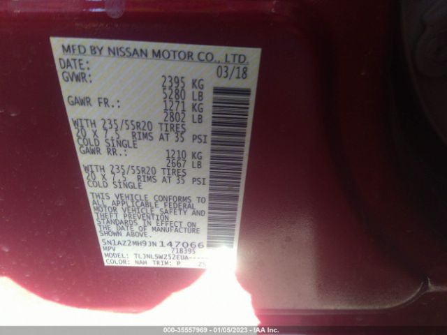 5N1AZ2MH9JN147066 Nissan Murano