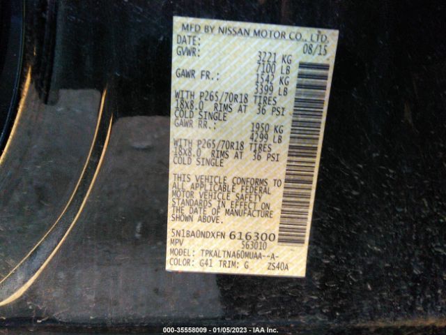 5N1BA0NDXFN616300 Nissan Armada