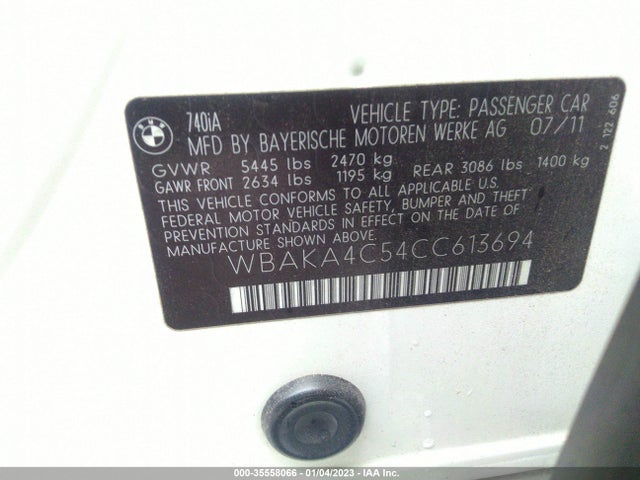 BMW 7 Series 740i 2012 WBAKA4C54CC613694 Image 10