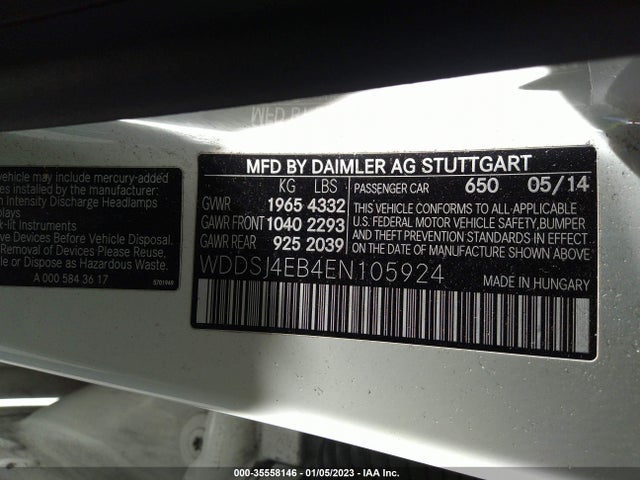 2014 Mercedes-Benz CLA-Class, VIN: WDDSJ4EB4EN105924