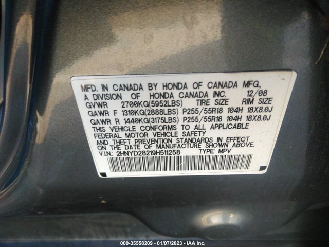Acura MDX 2009 2HNYD28219H511258 Image 10