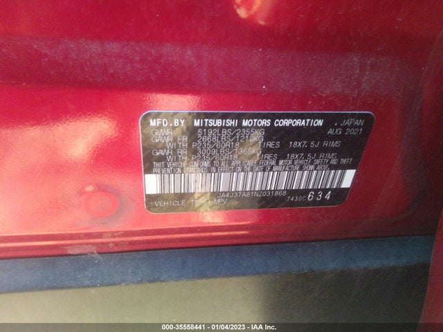 JA4J3TA81NZ031868 Mitsubishi Outlander Es