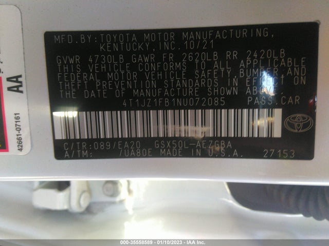 2022 Toyota Avalon, VIN: 4T1JZ1FB1NU072085