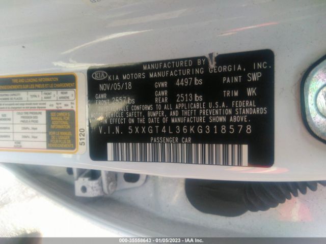 5XXGT4L36KG318578 KIA Optima Lx