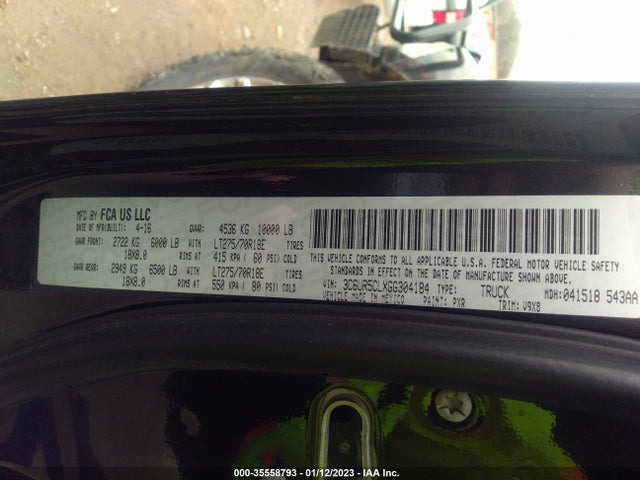 2016 Ram 2500, VIN: 3C6UR5CLXGG304184
