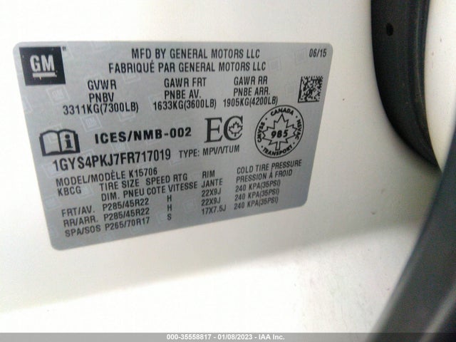 Cadillac Escalade Platinum 2015 1GYS4PKJ7FR717019 Image 11