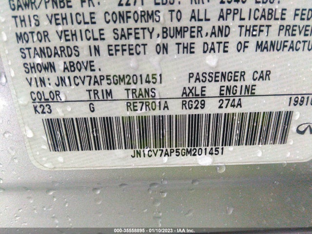 2016 Infiniti Q50, VIN: JN1CV7AP5GM201451