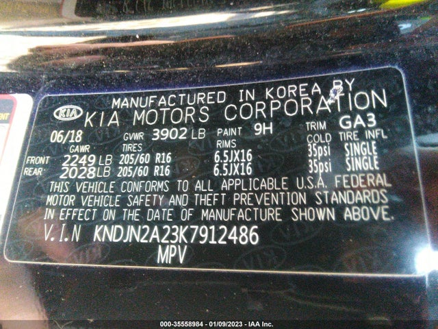2019 Kia Soul, VIN: KNDJN2A23K7912486