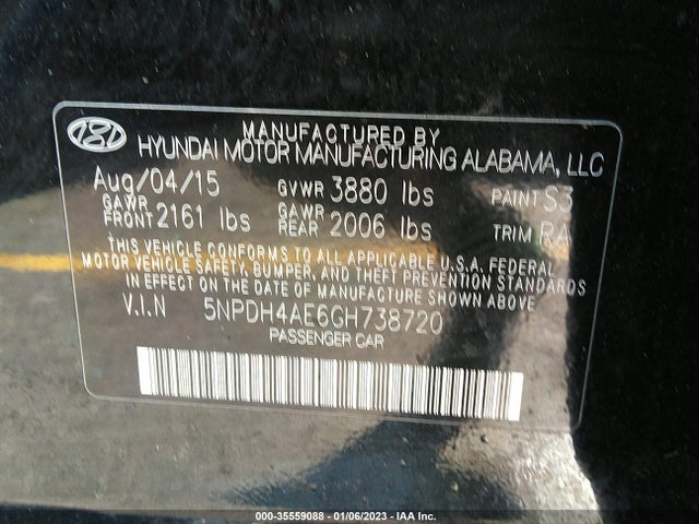 Hyundai ELANTRA SE 2016 5NPDH4AE6GH738720 Image 10