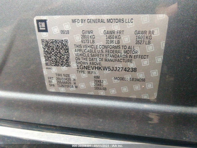 Chevrolet Traverse Lt Leather 2018 1GNEVHKW5JJ274238 Image 10