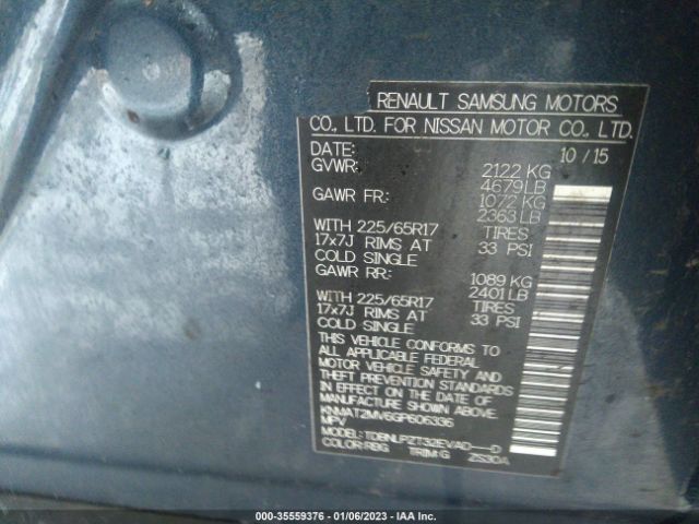 KNMAT2MV6GP606336 Nissan ROGUE S