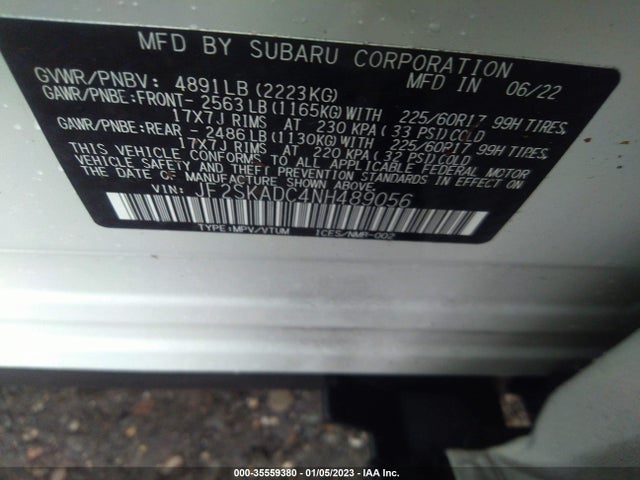 2022 Subaru Forester, VIN: JF2SKADC4NH489056