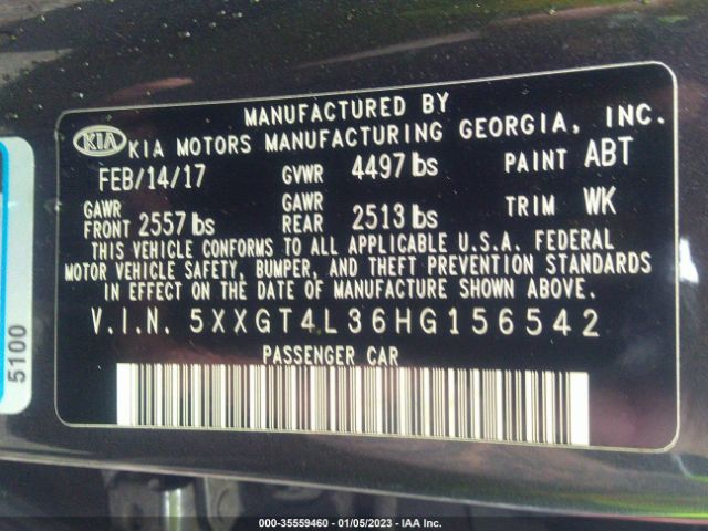 5XXGT4L36HG156542 KIA Optima Lx