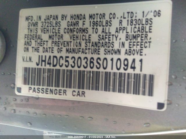 JH4DC53036S010941 Acura Rsx Type-s Leather